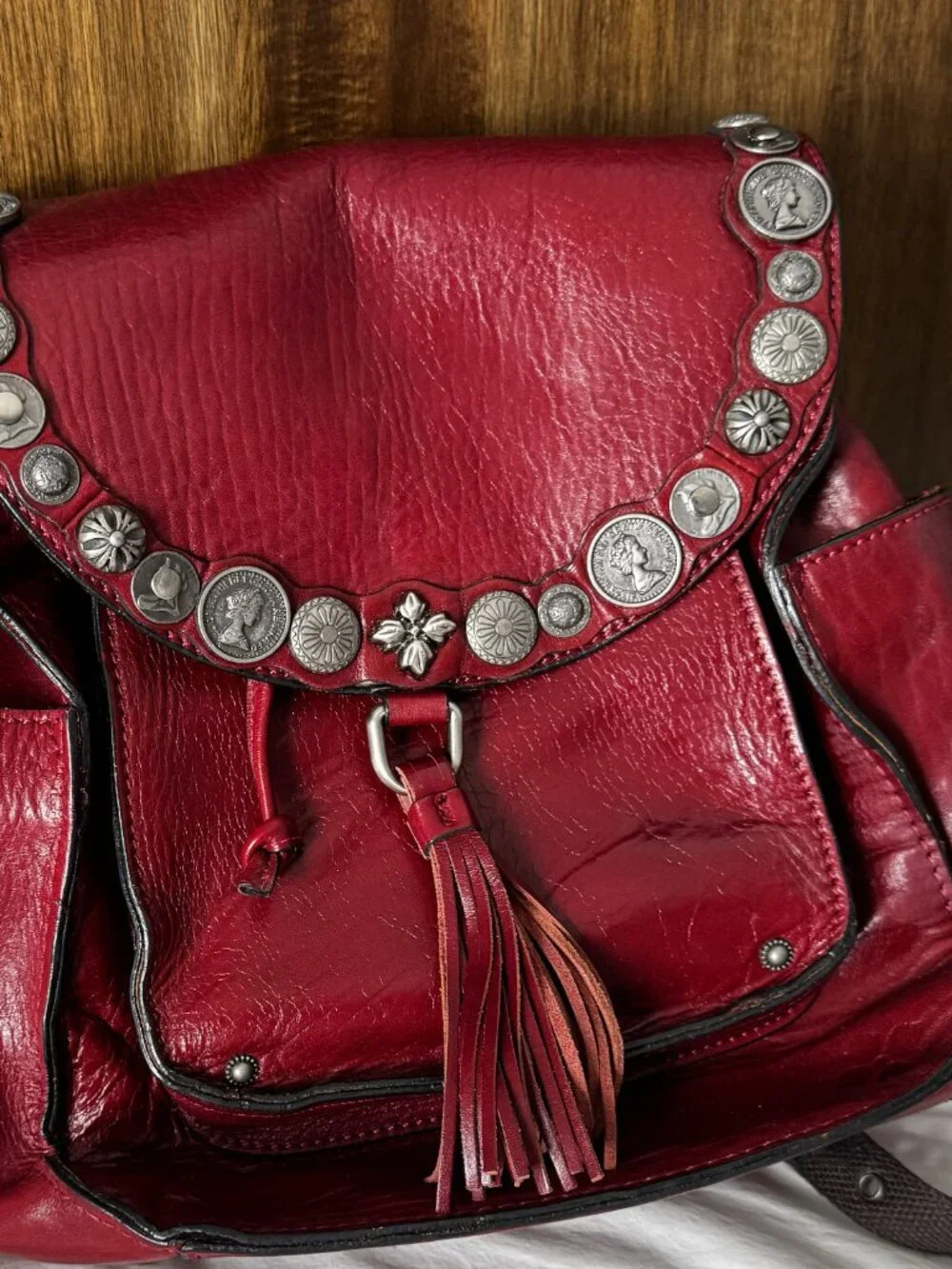 Patricia Nash Renaissance Coin Jovanna Backpack Burgundy